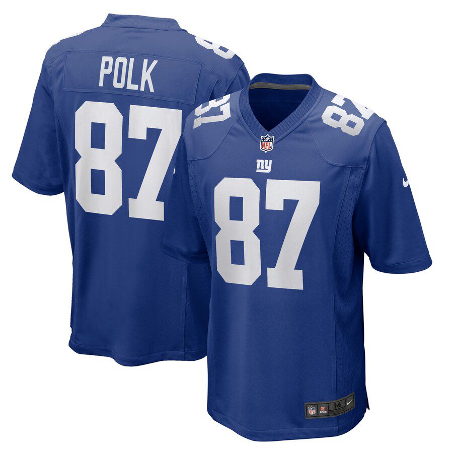 Men New York Giants #87 Makai Polk Nike Royal Home Game Player NFL Jersey